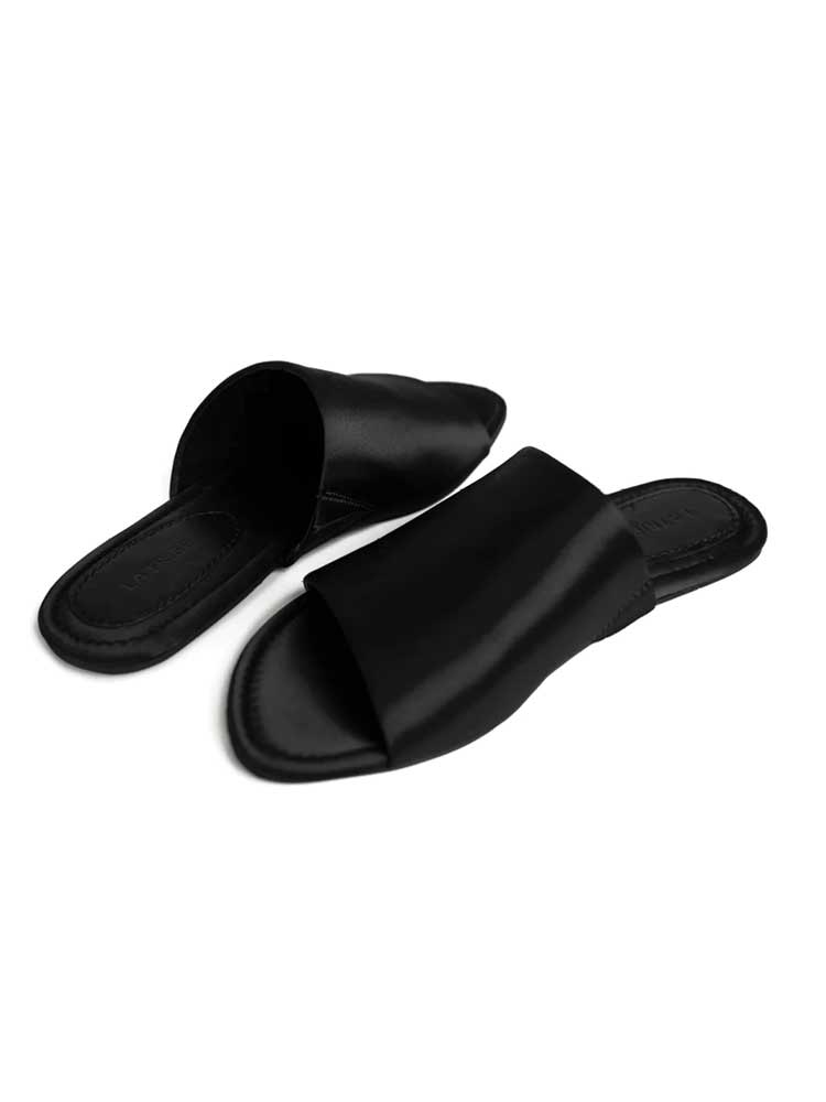 Simple Slide Black Satin