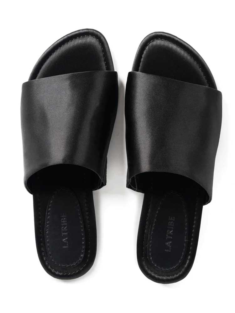 Simple Slide Black Satin