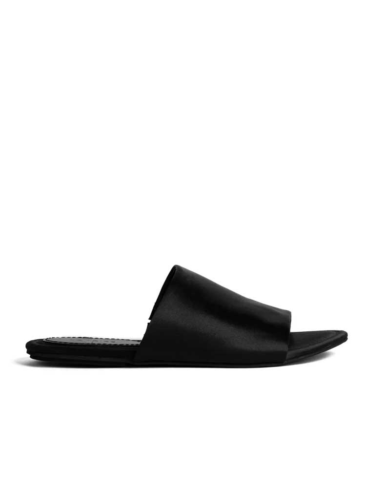 Simple Slide Black Satin