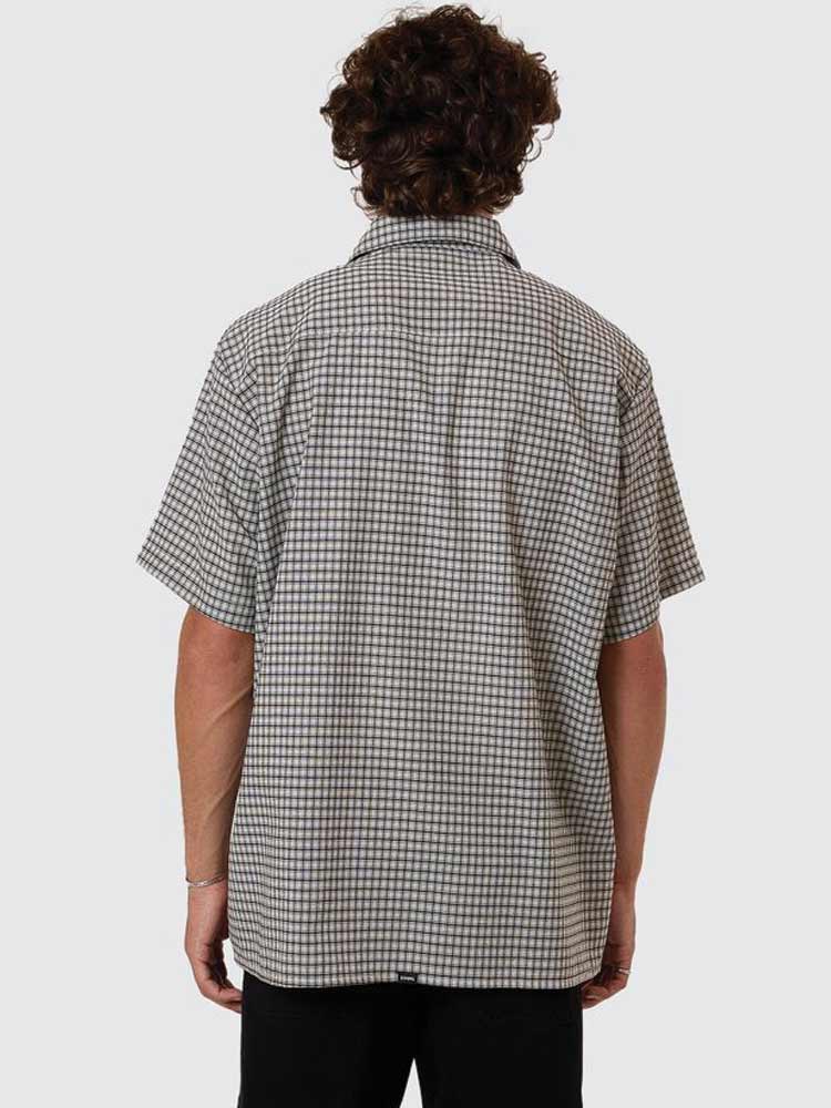 Thrills Union Short Sleeve Check Shirt Light Stone