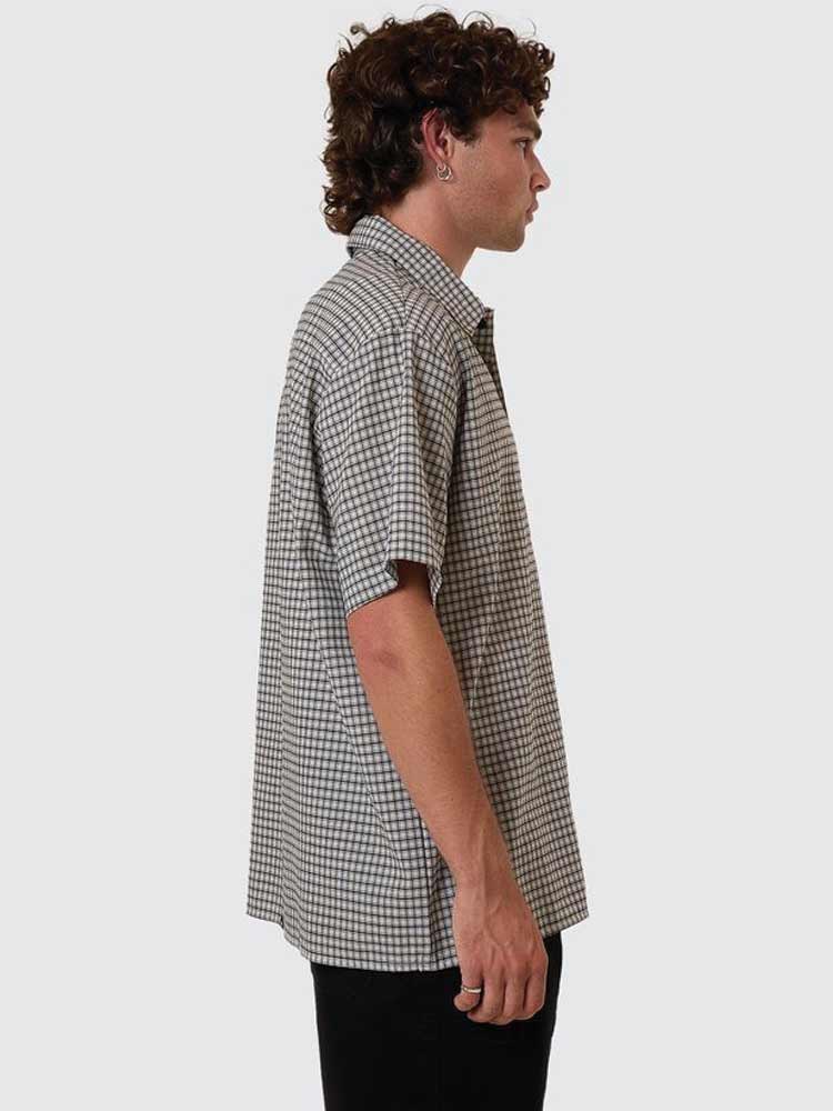 Thrills Union Short Sleeve Check Shirt Light Stone