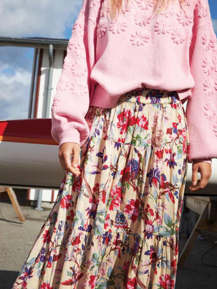 Sunset Maxi Skirt Flower Print