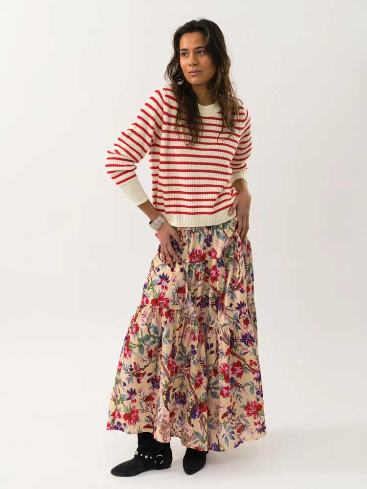 Sunset Maxi Skirt Flower Print