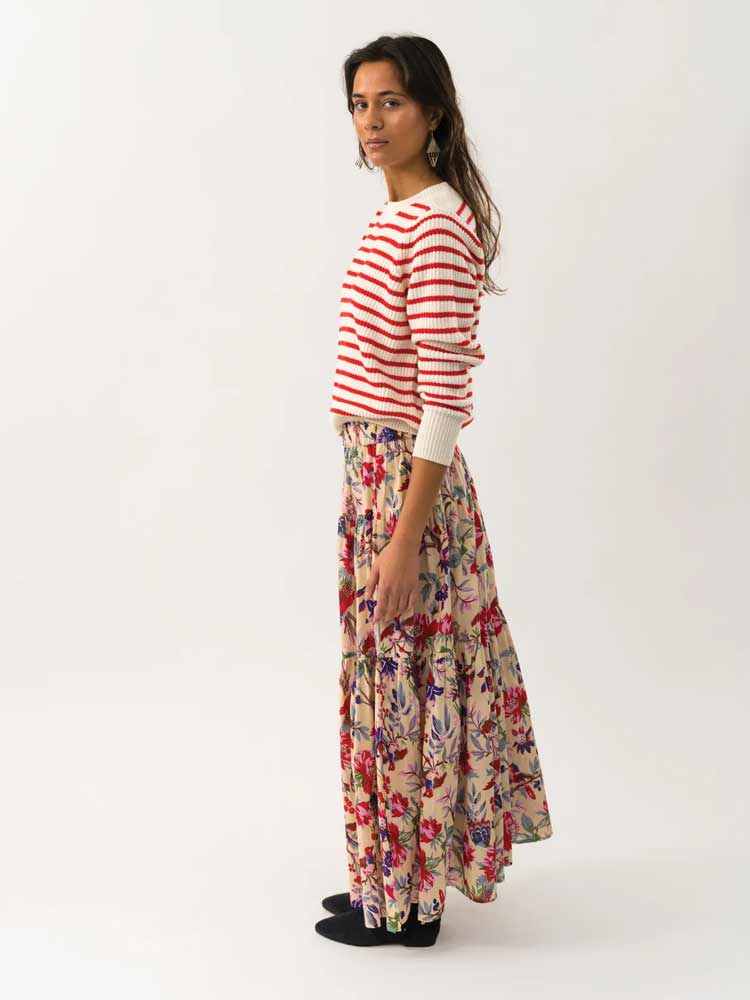 Sunset Maxi Skirt Flower Print