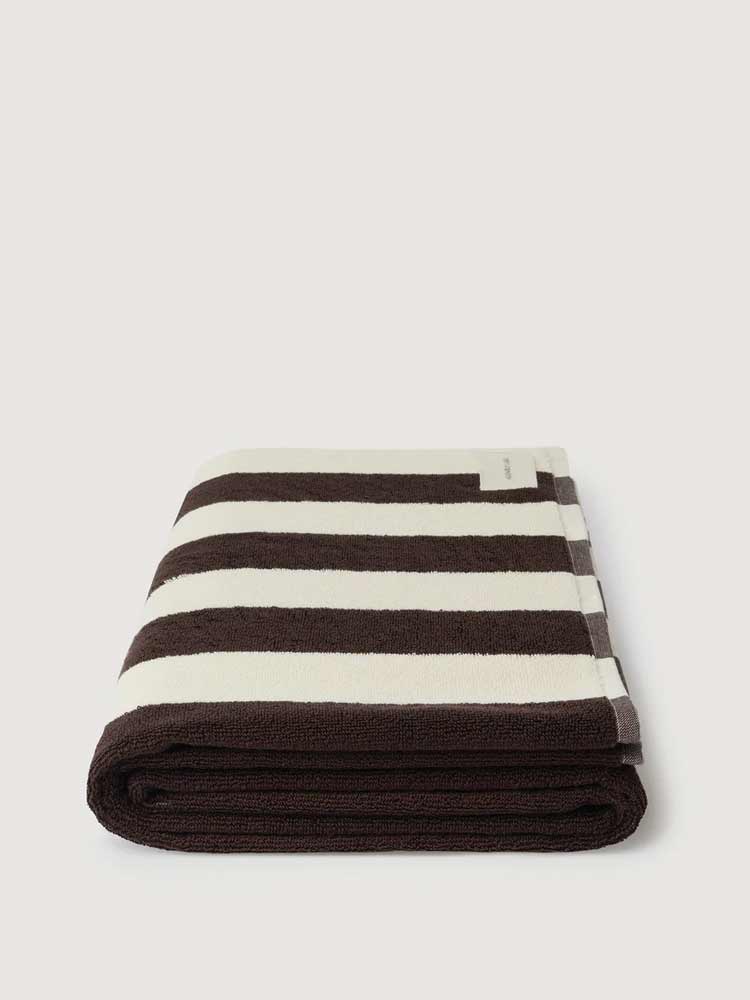 Signature Stripe Beach Towel Ganache/Cream