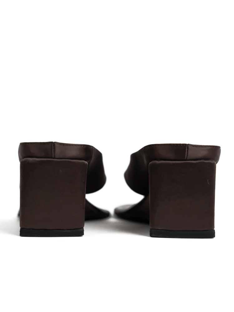 Wedge Thong Brown Satin