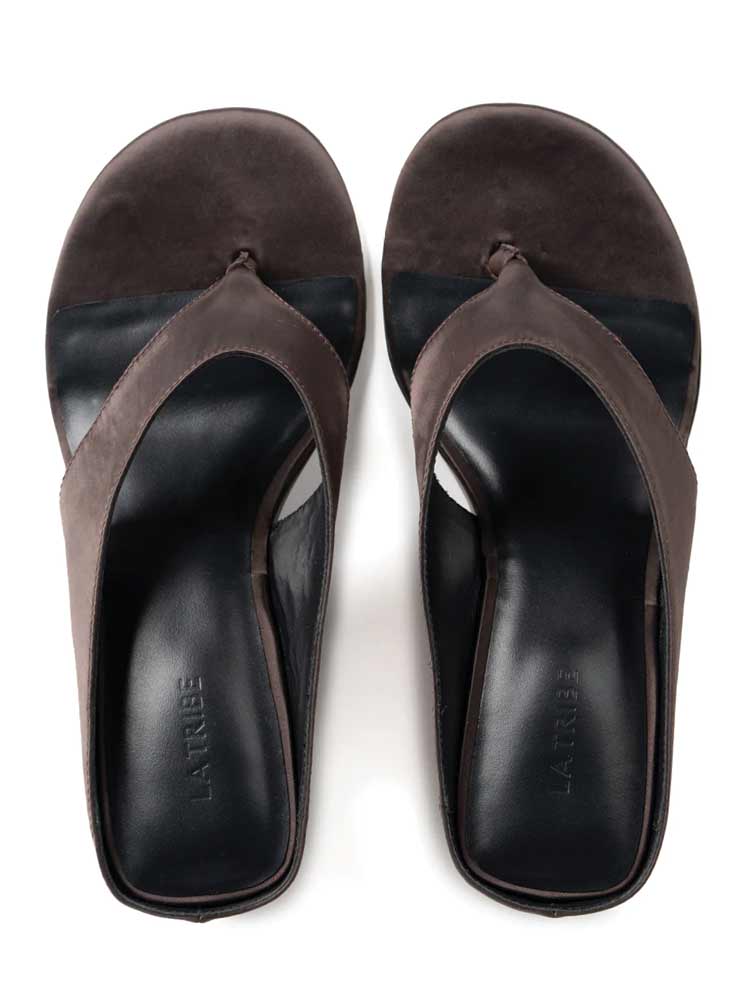 Wedge Thong Brown Satin