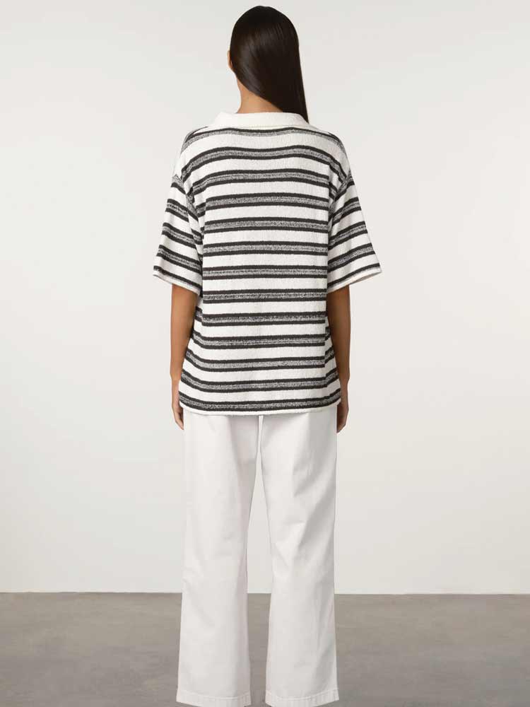 Marle Stripe Textured Knit Shirt