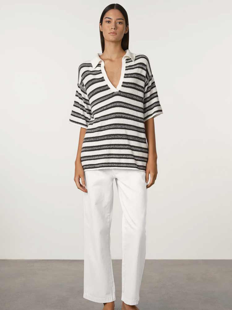 Marle Stripe Textured Knit Shirt