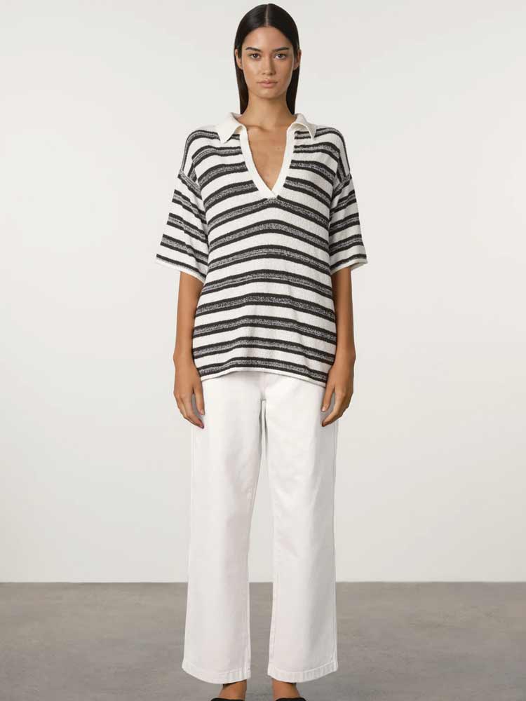 Marle Stripe Textured Knit Shirt