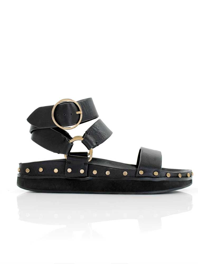 Studded Sandal Black/Gold