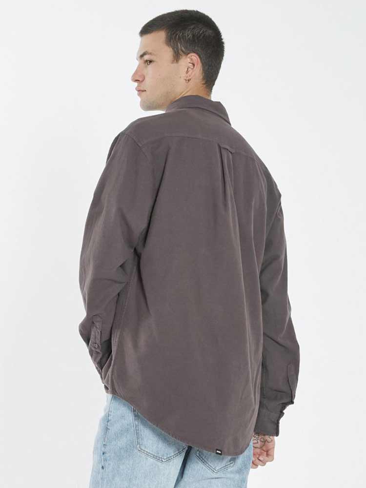 Ops Oversized L/S Flannel Shirt Plum