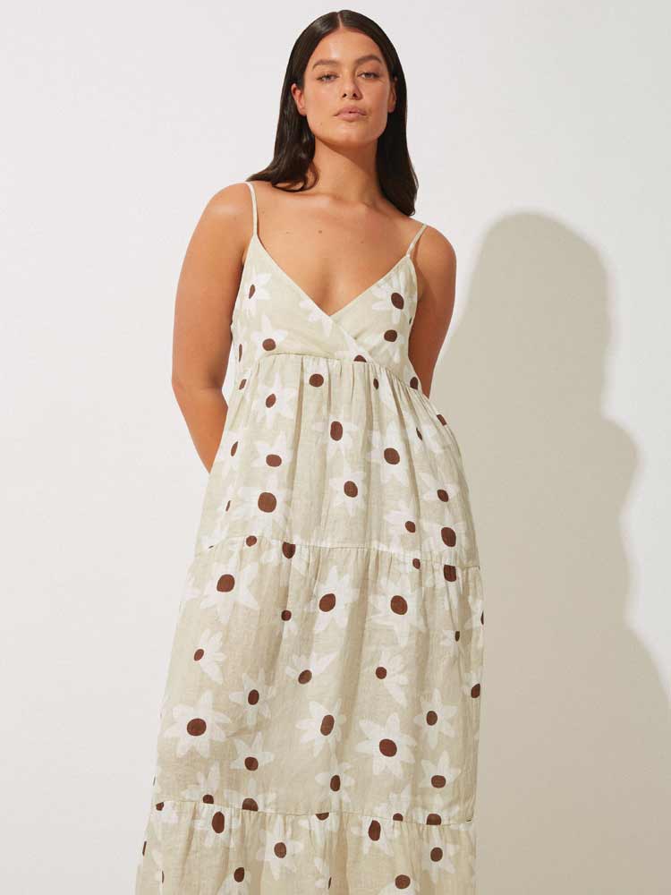 Paper Flower Linen Dress