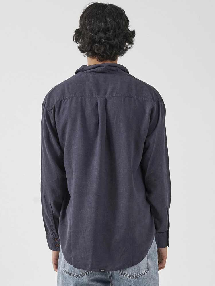 Oversize Long Sleeve Shirt Marine Blue