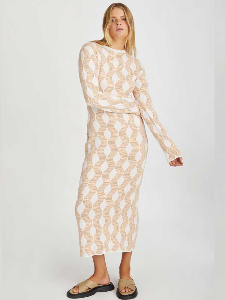 Wave Knitted Cotton Dress